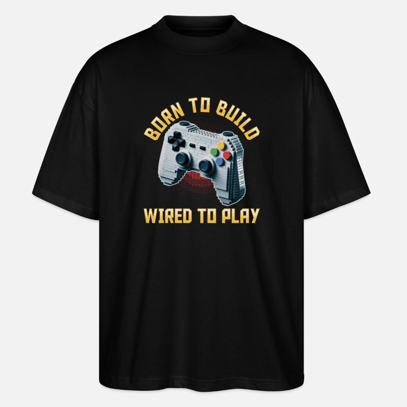 Building Blocks Gamer Gaming Brick Builder - Stanley/Stella Oversized Unisex Bio T-Shirt Blaster 2.0 - Schwarz