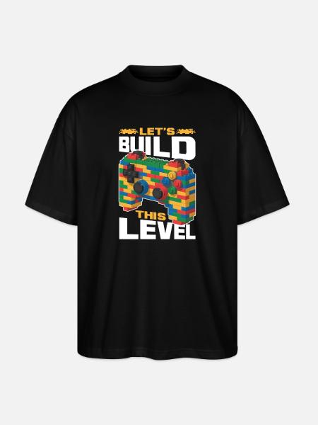 Building Blocks Gamer Gaming Brick Builder - Stanley/Stella Oversized Unisex Bio T-Shirt Blaster 2.0 - Schwarz