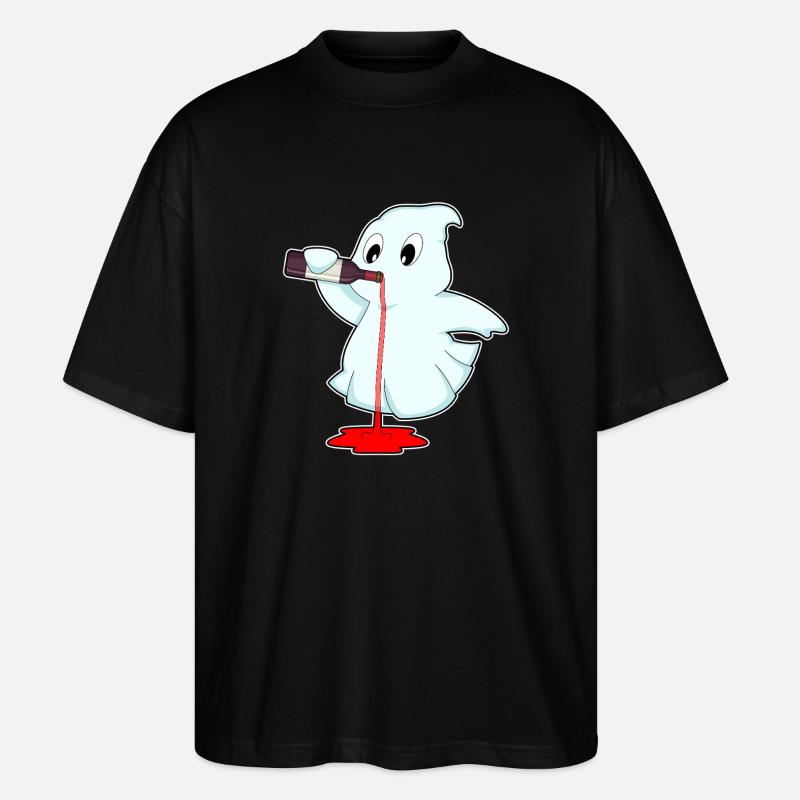 Geist Flasche Rotwein - Stanley/Stella Oversized Unisex Bio T-Shirt Blaster 2.0 - Schwarz
