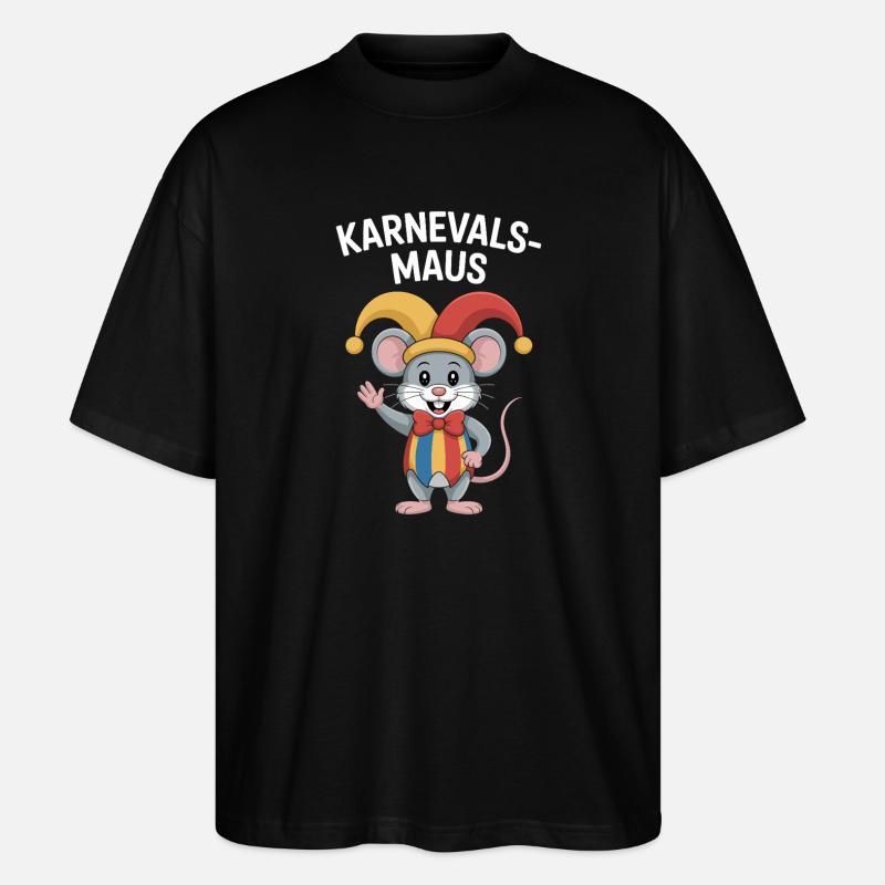 Karnevalsmaus Karneval Köln Kölner Karnevals Maus - Stanley/Stella Oversized Unisex Bio T-Shirt Blaster 2.0 - Schwarz