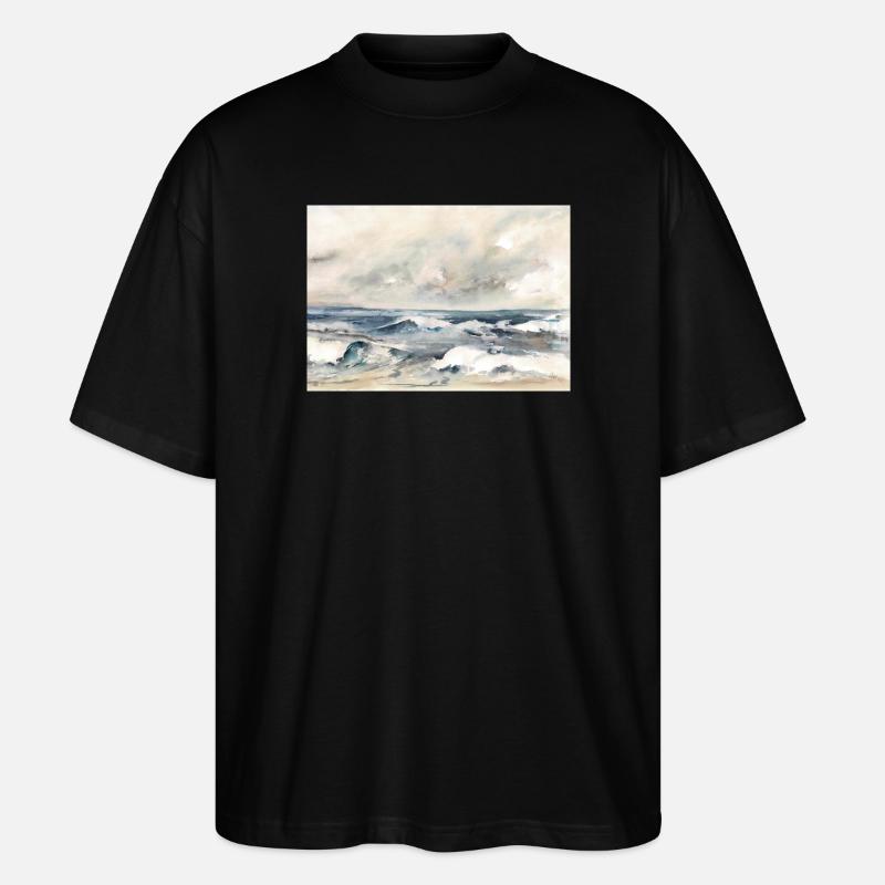 Wellentanz am Meeresrand - Stanley/Stella Oversized Unisex Bio T-Shirt Blaster 2.0 - Schwarz