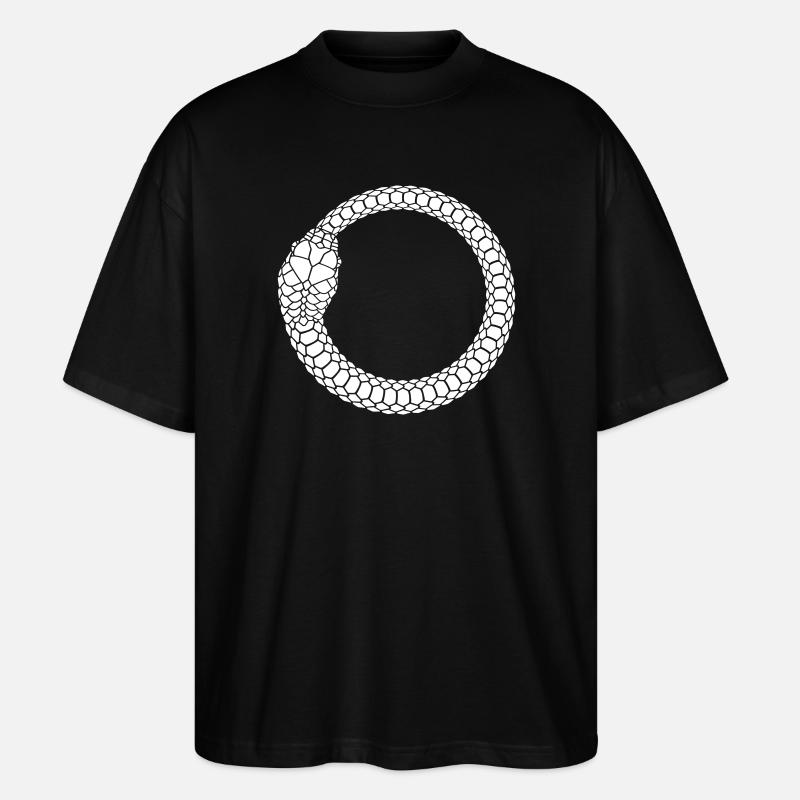 Ouroboros Snake Ring Circle - Stanley/Stella Oversized Unisex Organic T-shirt Blaster 2.0 - black