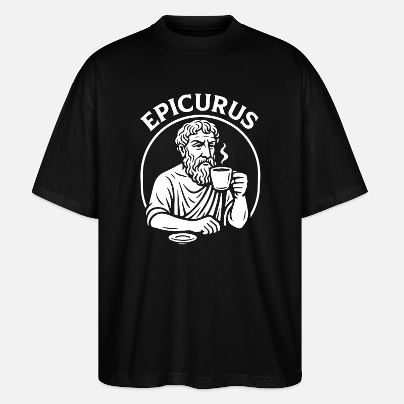 Epicurus Tasse à café Philosophy Tee - T-shirt bio Blaster 2.0 coupe oversize Stanley/Stella Unisexe - noir
