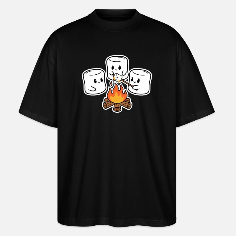 Kuschelige Marshmallows am Lagerfeuer - Stanley/Stella Oversized Unisex Bio T-Shirt Blaster 2.0 - Schwarz