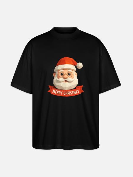 Polygon Père Noël – Joyeux Noël moderne - T-shirt bio Blaster 2.0 coupe oversize Stanley/Stella Unisexe - noir