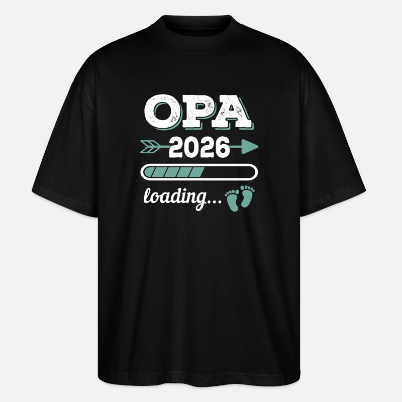 Opa 2026 Loading Werdender Großater Geschenkidee - Stanley/Stella Oversized Unisex Bio T-Shirt Blaster 2.0 - Schwarz