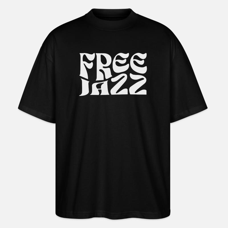 Conception du logo Free Jazz - T-shirt bio Blaster 2.0 coupe oversize Stanley/Stella Unisexe - noir
