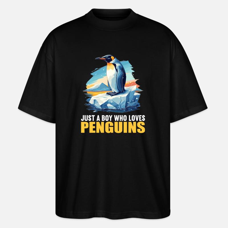 Pinguine Pinguin - Stanley/Stella Oversized Unisex Bio T-Shirt Blaster 2.0 - Schwarz