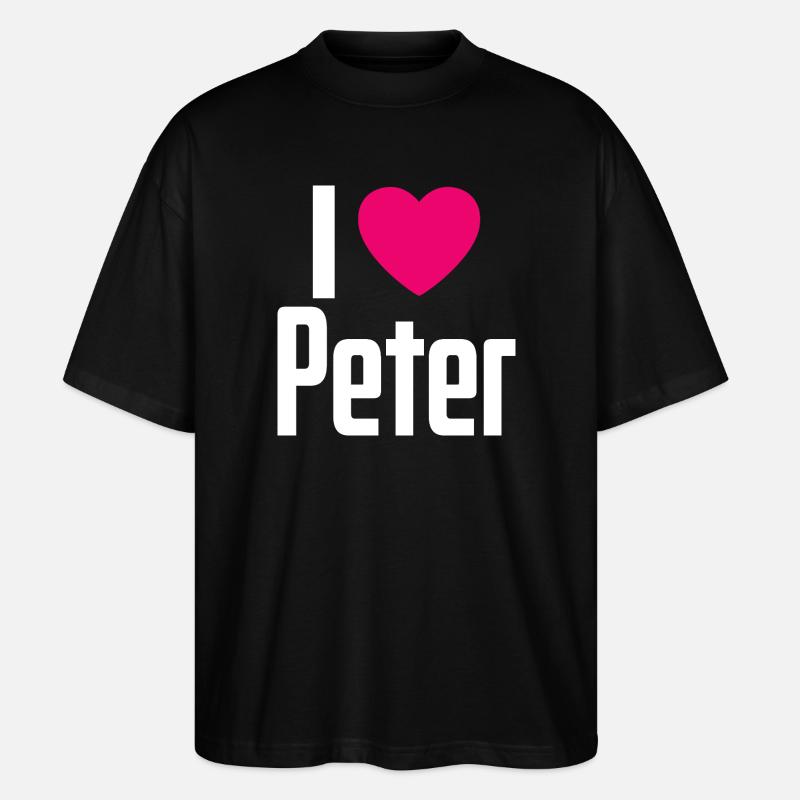 J’aime Peter Pink Heart J’aime Peter - T-shirt bio Blaster 2.0 coupe oversize Stanley/Stella Unisexe - noir
