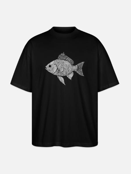 Fishing Lover Artwork - Stanley/Stella Oversized Unisex Organic T-shirt Blaster 2.0 - black