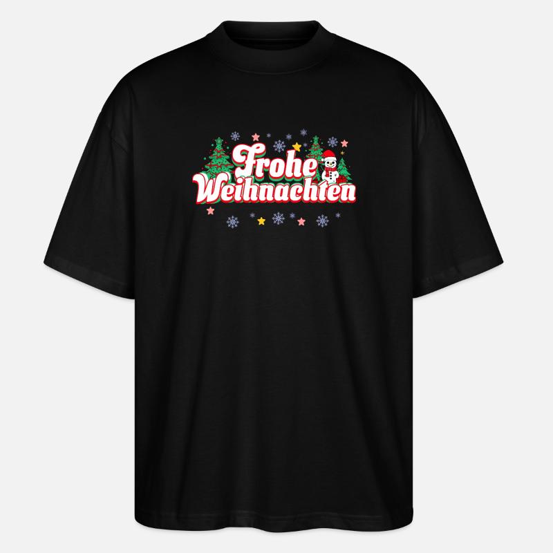 Frohe Weihnachten - Stanley/Stella Oversized Unisex Bio T-Shirt Blaster 2.0 - Schwarz