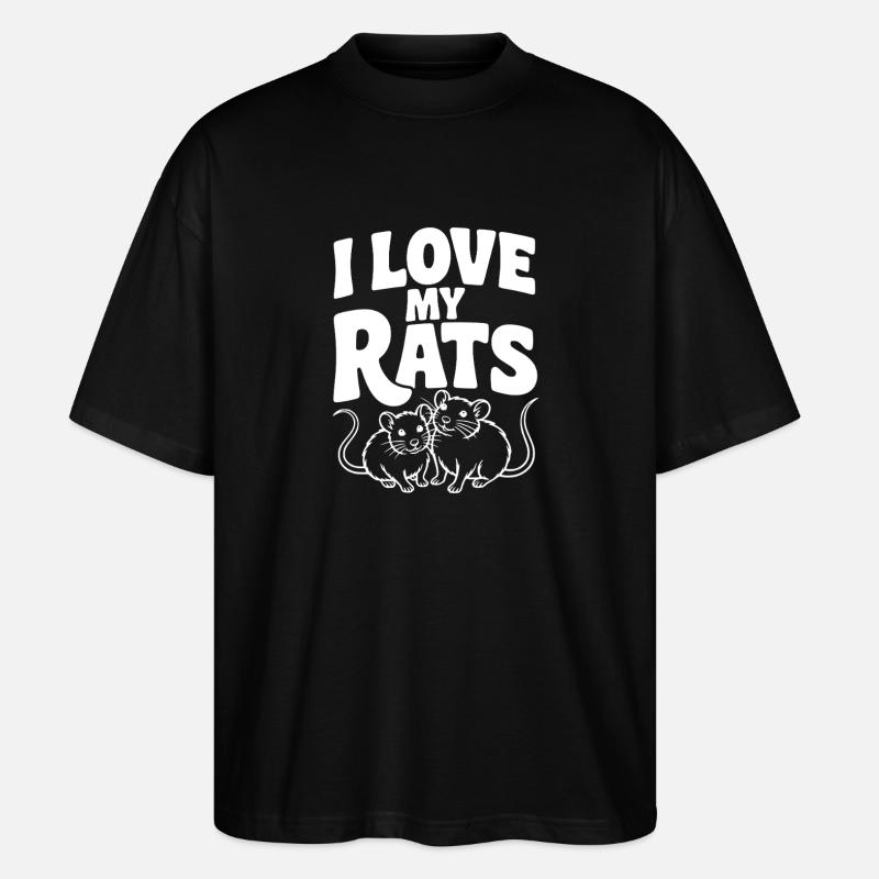 J’aime mes rats - T-shirt bio Blaster 2.0 coupe oversize Stanley/Stella Unisexe - noir