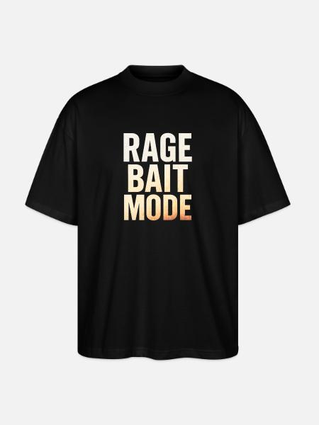 Rage Bait Mode, Funny Saying - Stanley/Stella Oversized Unisex Organic T-shirt Blaster 2.0 - black