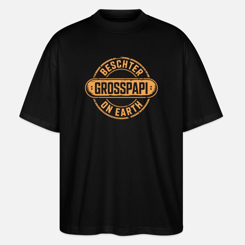 Beschter Grosspapi Dialecte suisse - T-shirt bio Blaster 2.0 coupe oversize Stanley/Stella Unisexe - noir