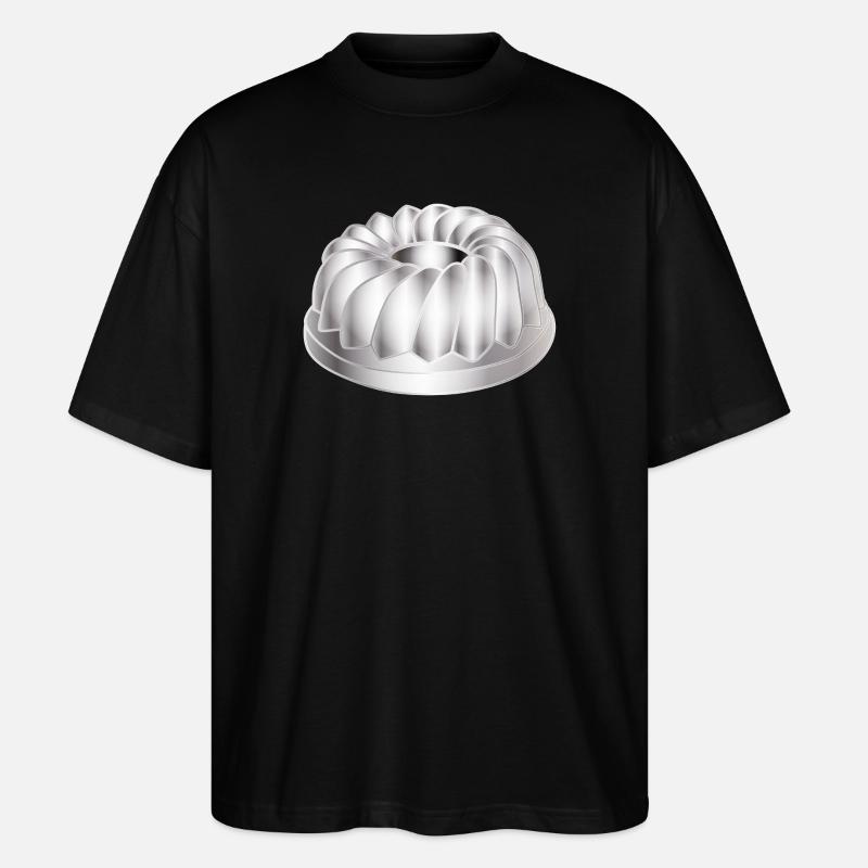 Gugelhupf-Backform – schlichtes Küchenmotiv - Stanley/Stella Oversized Unisex Bio T-Shirt Blaster 2.0 - Schwarz