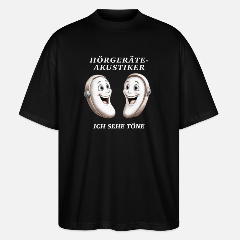 HÖRGERÄTEAKUSTIKER - Stanley/Stella Oversized Unisex Bio T-Shirt Blaster 2.0 - Schwarz
