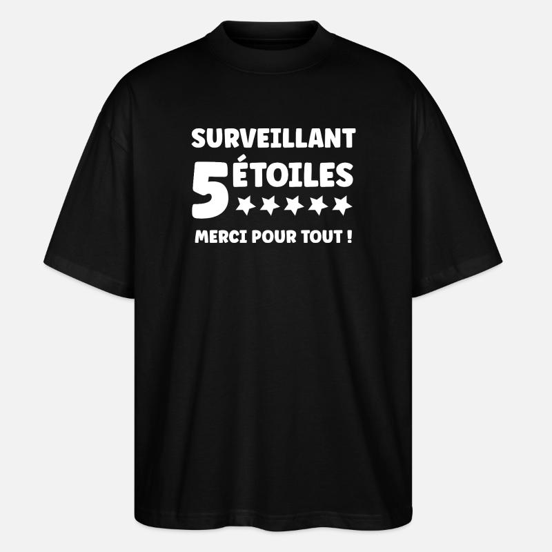Aufseher - Stanley/Stella Oversized Unisex Bio T-Shirt Blaster 2.0 - Schwarz