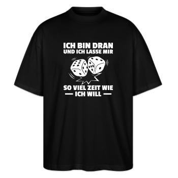 C’est mon tour Jeu de société Jeu de société - T-shirt bio Blaster 2.0 coupe oversize Stanley/Stella Unisexe - noir - Devant - Alina (178cm) & Michal (187cm)