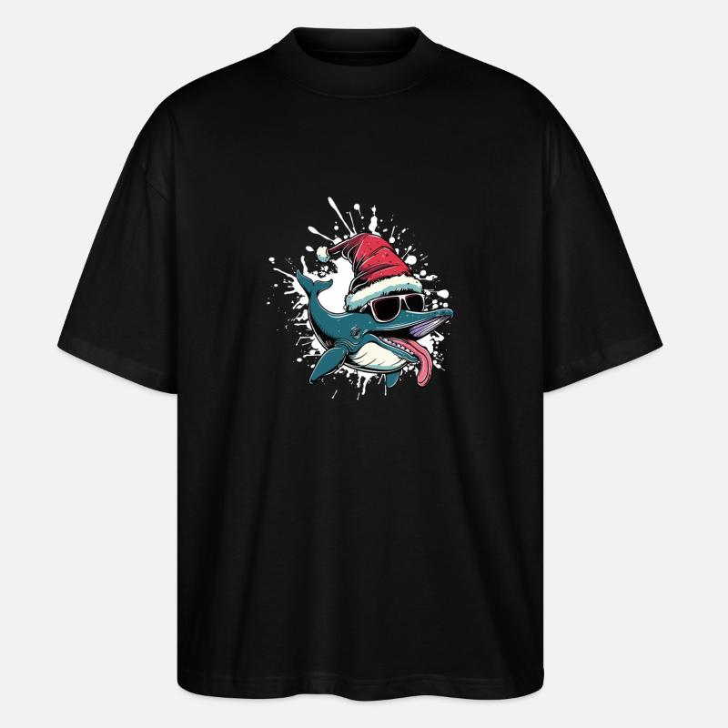 Wal Weihnachten Lustig - Stanley/Stella Oversized Unisex Bio T-Shirt Blaster 2.0 - Schwarz