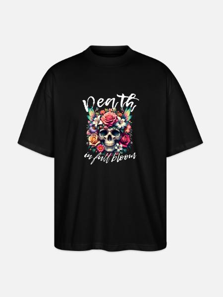 Fleurs Crâne Beauté Floraison - T-shirt bio Blaster 2.0 coupe oversize Stanley/Stella Unisexe - noir