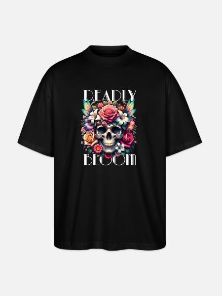 Fleurs Crâne Beauté Floraison - T-shirt bio Blaster 2.0 coupe oversize Stanley/Stella Unisexe - noir