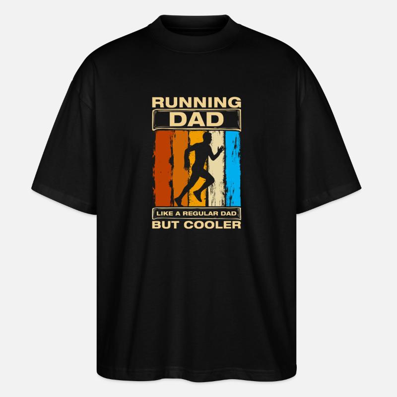 Running Dad Funny Running Jogging Runner - Stanley/Stella Oversized Unisex Organic T-shirt Blaster 2.0 - black