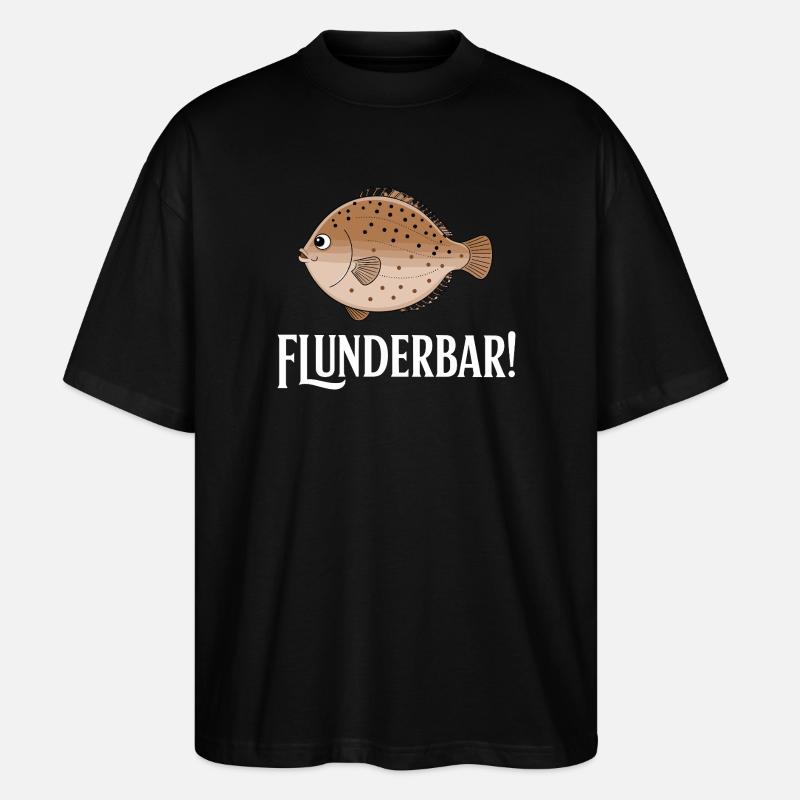 Flunderbar Lustiger Plattfisch Humor - Stanley/Stella Oversized Unisex Bio T-Shirt Blaster 2.0 - Schwarz