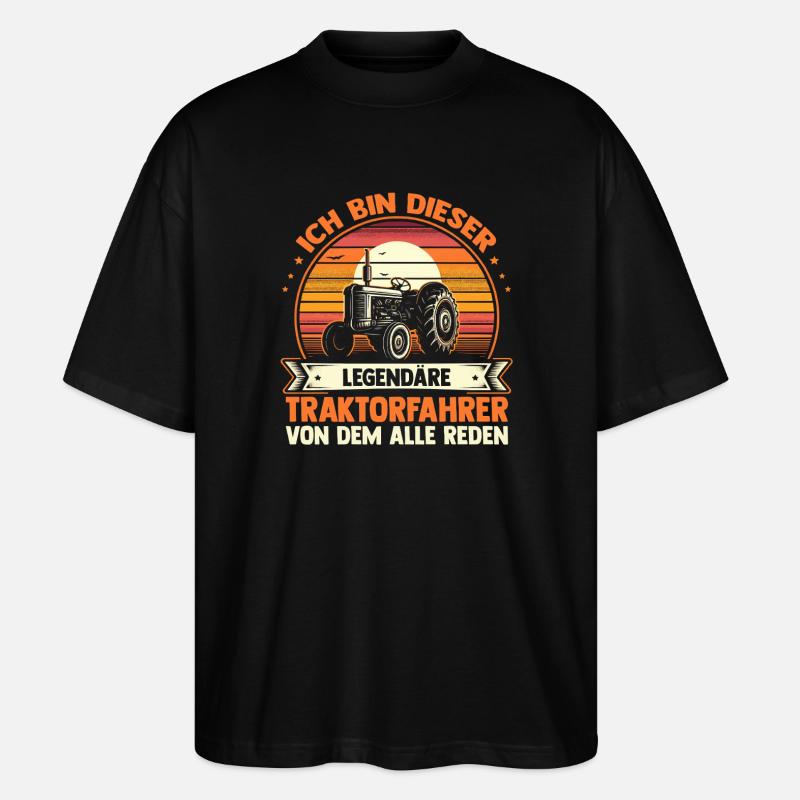 Landwirt Bauernhof Farmer Bauer Traktor - Stanley/Stella Oversized Unisex Bio T-Shirt Blaster 2.0 - Schwarz