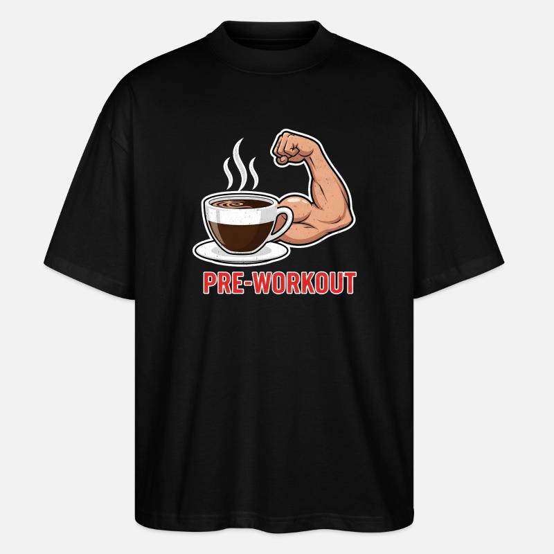 Kaffee Kraft Pre-Workout - Stanley/Stella Oversized Unisex Bio T-Shirt Blaster 2.0 - Schwarz