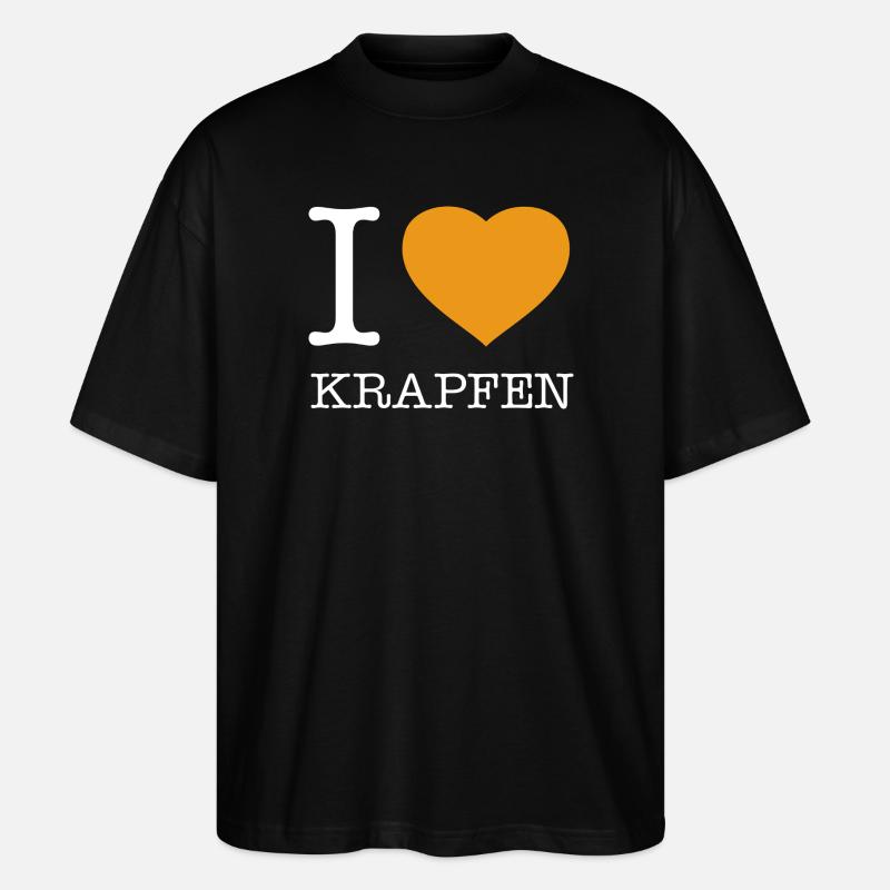 I love Krapfen - Stanley/Stella Oversized Unisex Bio T-Shirt Blaster 2.0 - Schwarz