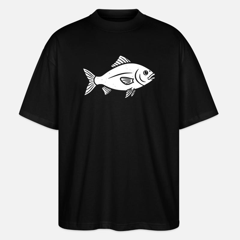 Poisson poisson vecteur pêche conception - T-shirt bio Blaster 2.0 coupe oversize Stanley/Stella Unisexe - noir