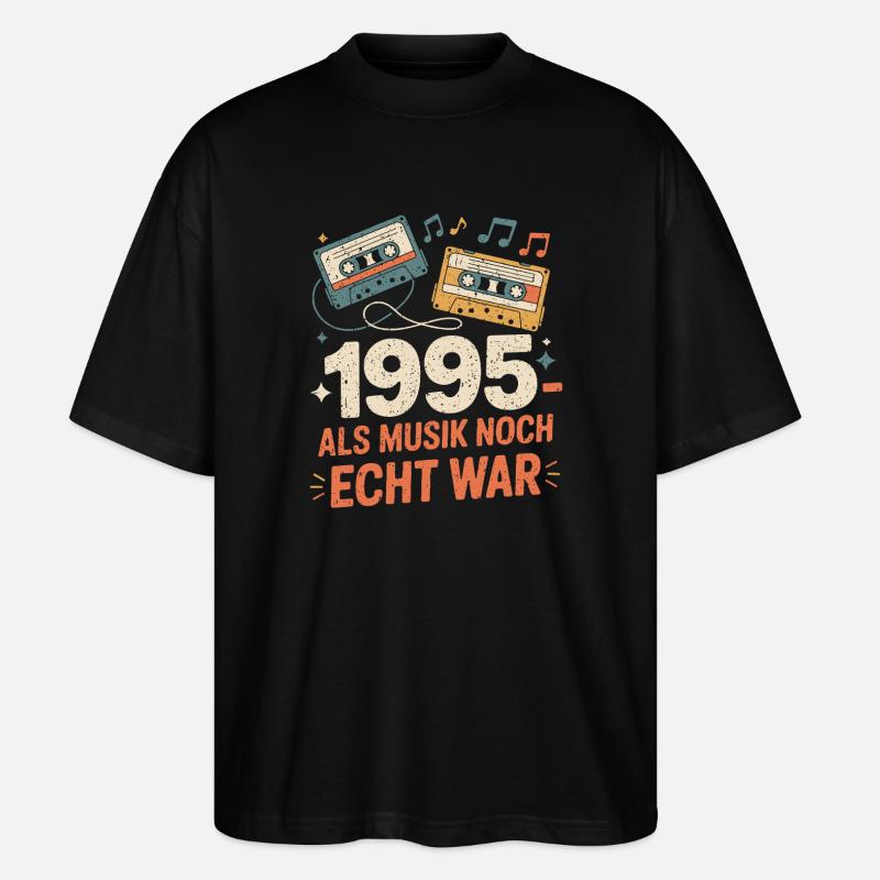 1995 Nostalgie Cassette - T-shirt bio Blaster 2.0 coupe oversize Stanley/Stella Unisexe - noir