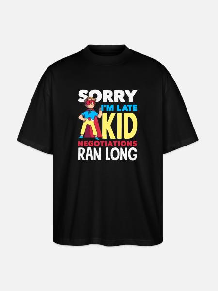 Sorry I'm late. - Stanley/Stella Oversized Unisex Organic T-shirt Blaster 2.0 - black