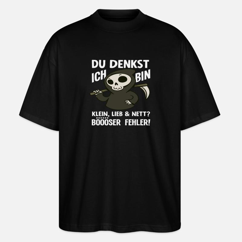 Böser Fehler Kleine Sensenmann - Stanley/Stella Oversized Unisex Bio T-Shirt Blaster 2.0 - Schwarz