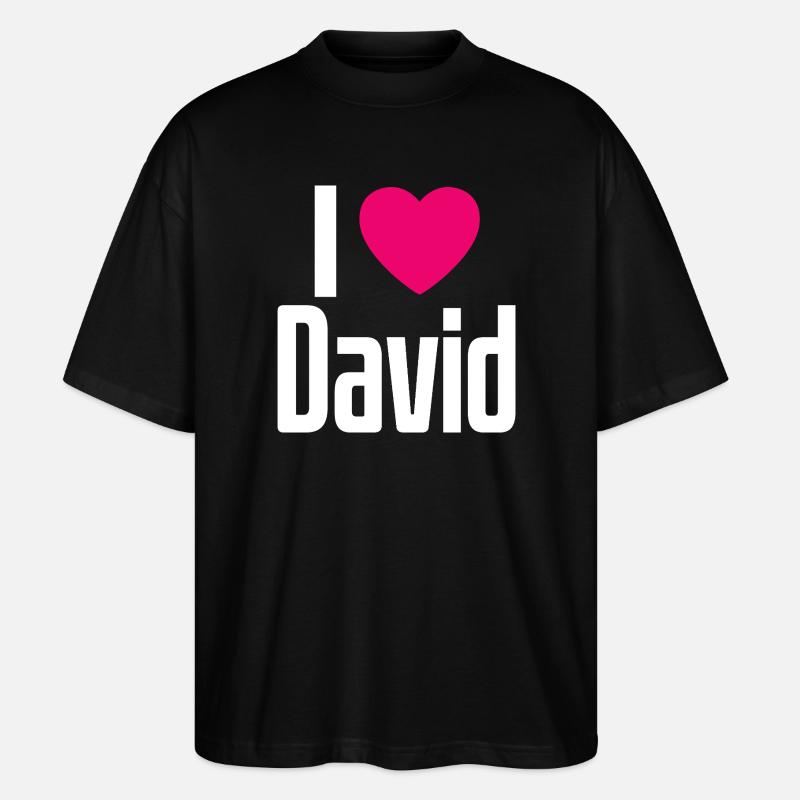 J’aime David Coeur rose J’aime David - T-shirt bio Blaster 2.0 coupe oversize Stanley/Stella Unisexe - noir
