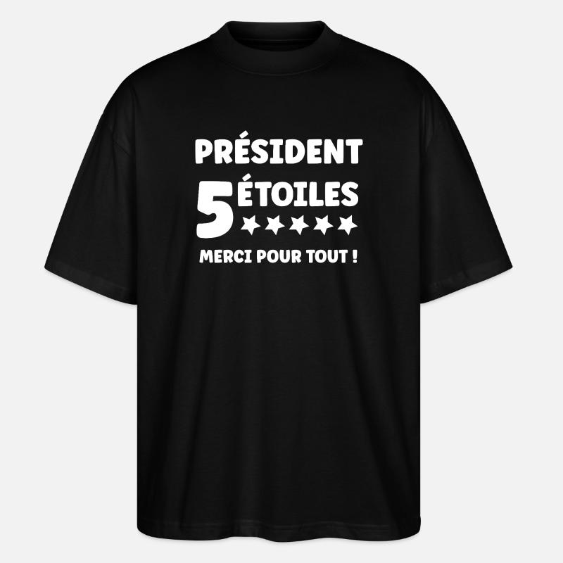Präsident - Stanley/Stella Oversized Unisex Bio T-Shirt Blaster 2.0 - Schwarz