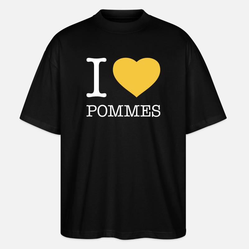 I love Pommes - Stanley/Stella Oversized Unisex Bio T-Shirt Blaster 2.0 - Schwarz