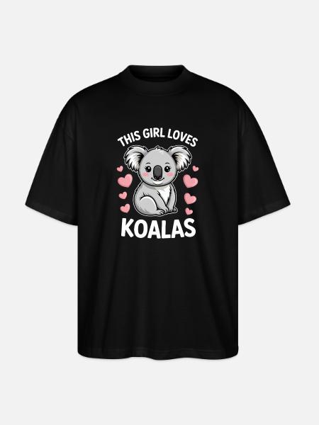Koala Spruch Mädchen Lustiges Koala Geschenk - Stanley/Stella Oversized Unisex Bio T-Shirt Blaster 2.0 - Schwarz