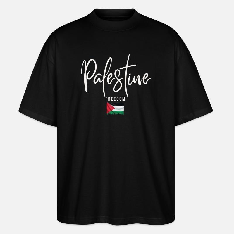J’aime la Palestine, la Palestine libre - T-shirt bio Blaster 2.0 coupe oversize Stanley/Stella Unisexe - noir