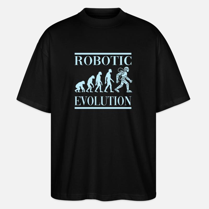 Robot Evolution Progress Human Future - Stanley/Stella Oversized Unisex Organic T-shirt Blaster 2.0 - black