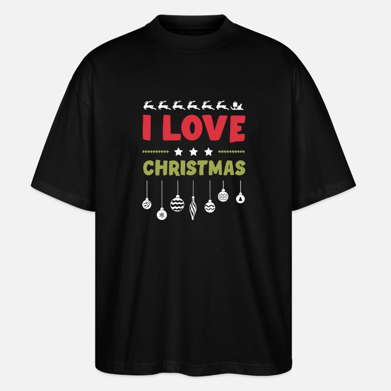 J’adore Noël - T-shirt bio Blaster 2.0 coupe oversize Stanley/Stella Unisexe - noir