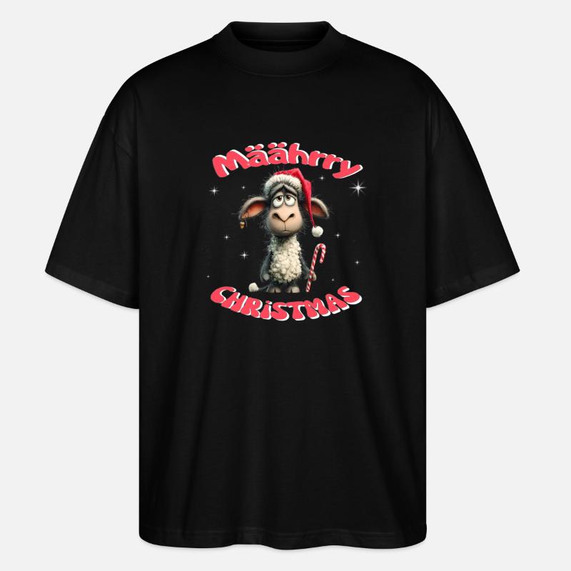 Mäährry Christmas Schäfchen - Stanley/Stella Oversized Unisex Bio T-Shirt Blaster 2.0 - Schwarz