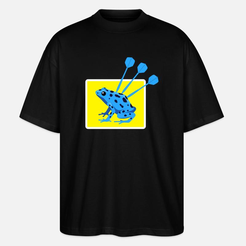 Lustiges DARTS und PFEILGIFTFROSCH Design - Stanley/Stella Oversized Unisex Bio T-Shirt Blaster 2.0 - Schwarz