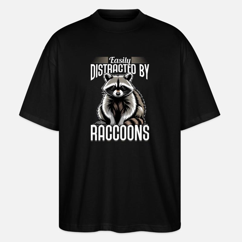 Funny Raccoon - Stanley/Stella Oversized Unisex Organic T-shirt Blaster 2.0 - black