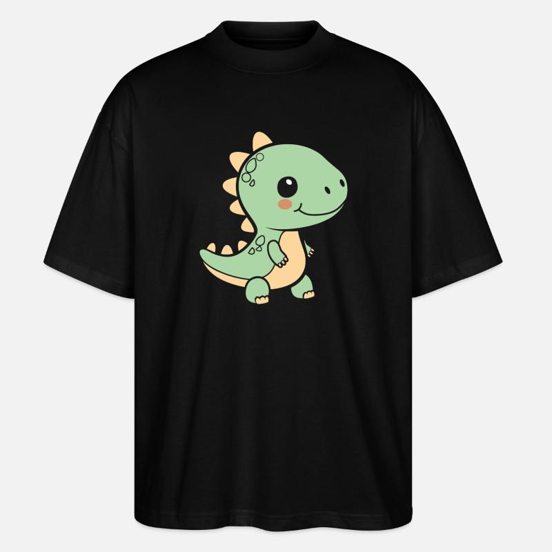 Niedlicher kleiner Dinosaurier - Stanley/Stella Oversized Unisex Bio T-Shirt Blaster 2.0 - Schwarz