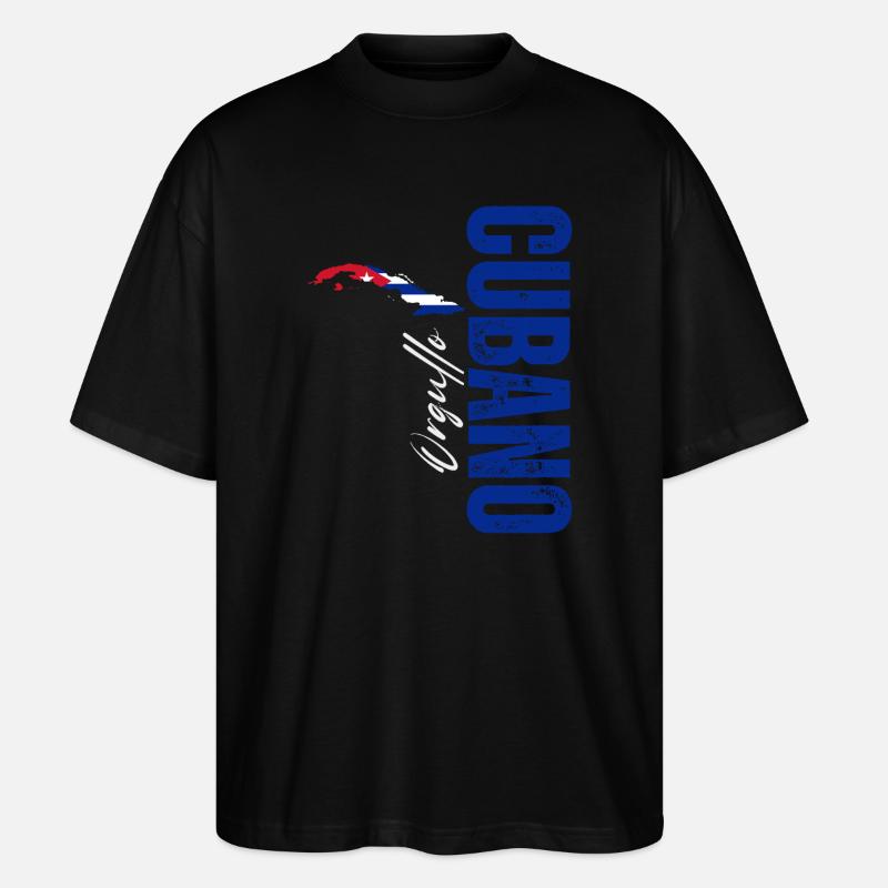 Fierté cubaine, design vertical - T-shirt bio Blaster 2.0 coupe oversize Stanley/Stella Unisexe - noir