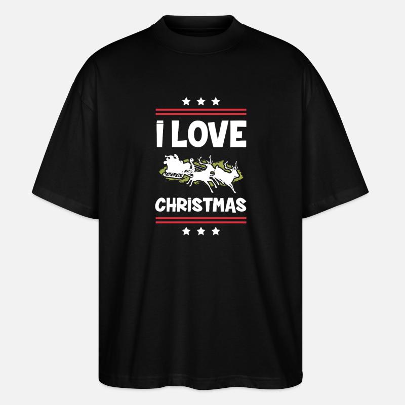 J’adore Noël - T-shirt bio Blaster 2.0 coupe oversize Stanley/Stella Unisexe - noir