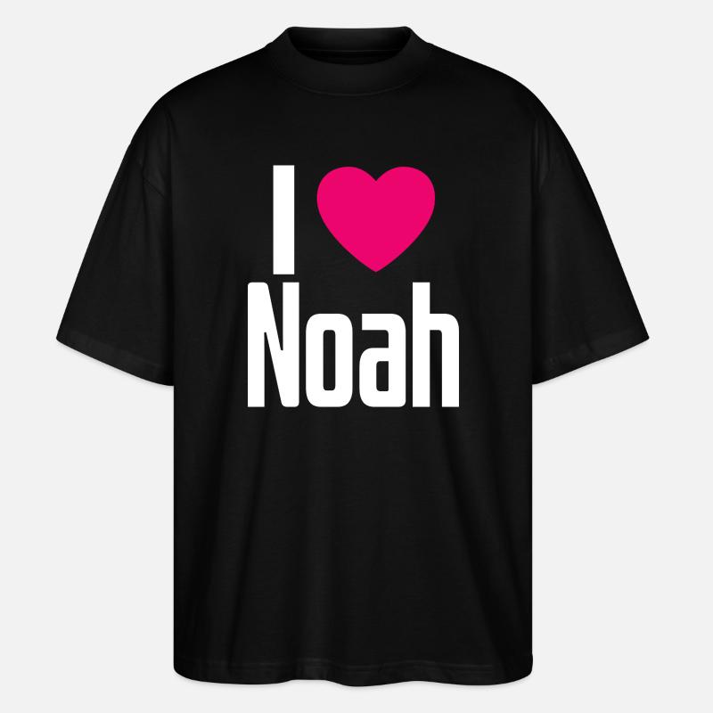 J’aime Noah Cœur Rose J’aime Noah - T-shirt bio Blaster 2.0 coupe oversize Stanley/Stella Unisexe - noir