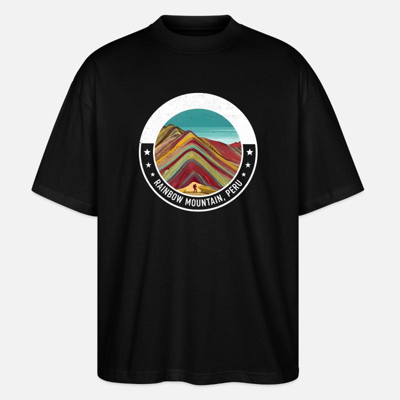 Regenbogenberg Peru Farbexplosion - Stanley/Stella Oversized Unisex Bio T-Shirt Blaster 2.0 - Schwarz