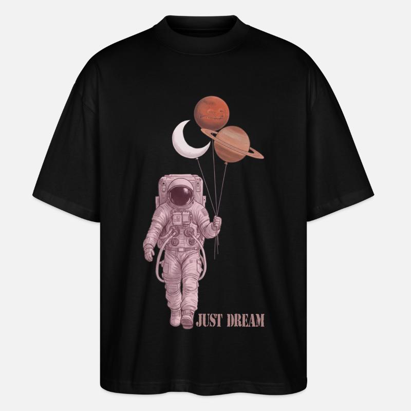 Astronaut - Stanley/Stella Oversized Unisex Bio T-Shirt Blaster 2.0 - Schwarz